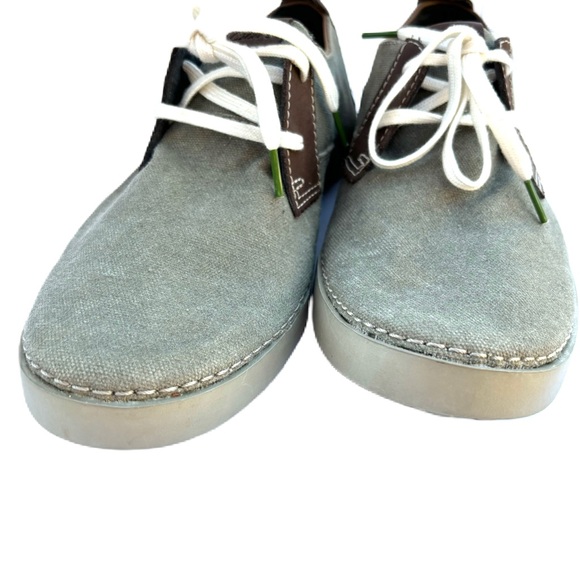 Clarks Mens Canvas Size 9 M Green Shoes Casual Lace Up Loafers - Picture 5 of 13